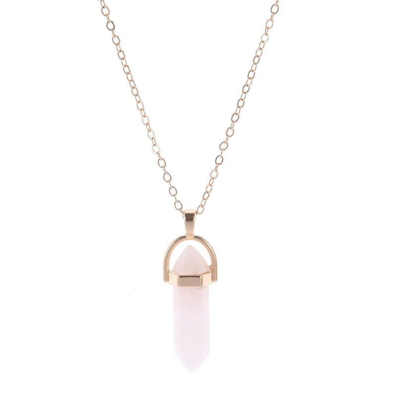 Short Bullet Head Crystal Stone Pendant Clavicle Necklace