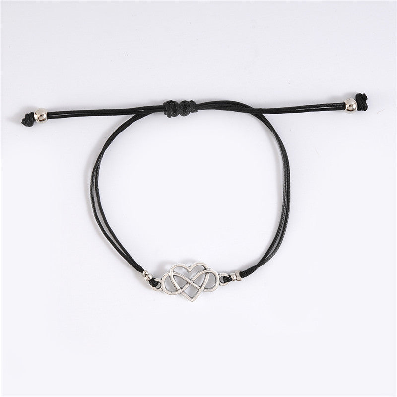 Personalized Alloy Heart-Shaped Lovers Bracelet