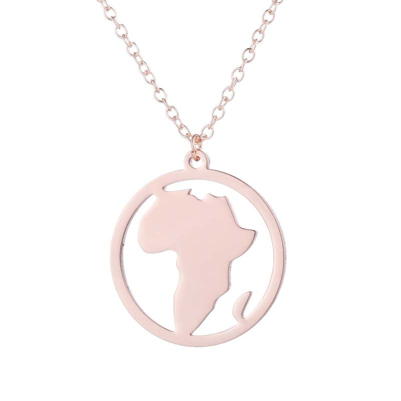 Stainless Steel South Africa Map Necklace