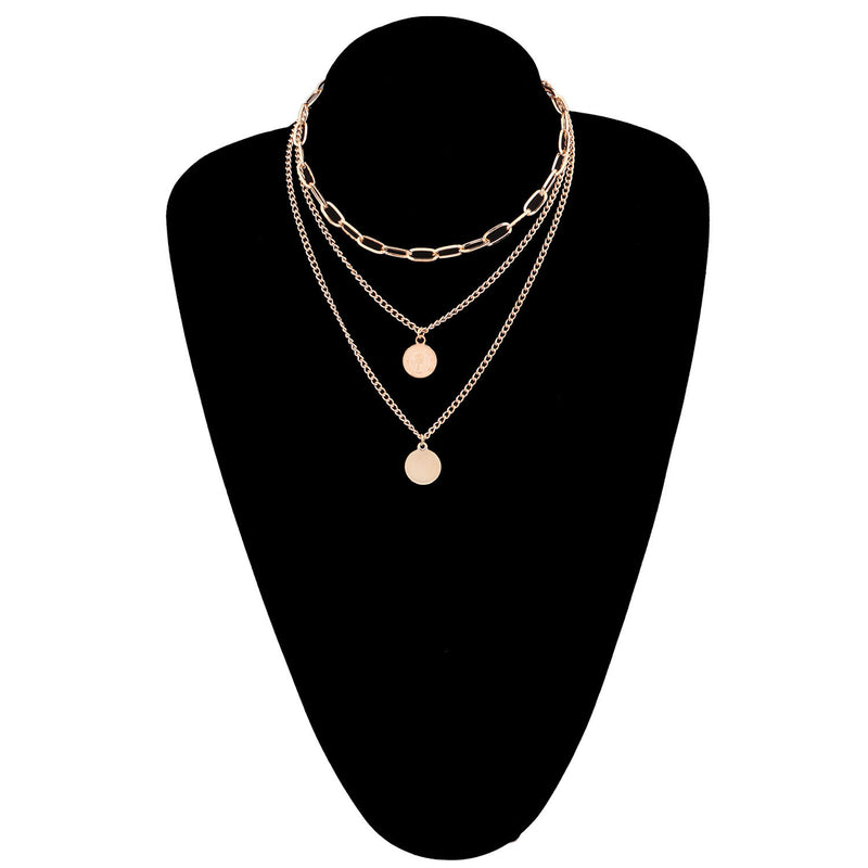 Geometric Round Beauty Head Hendant Necklace Women