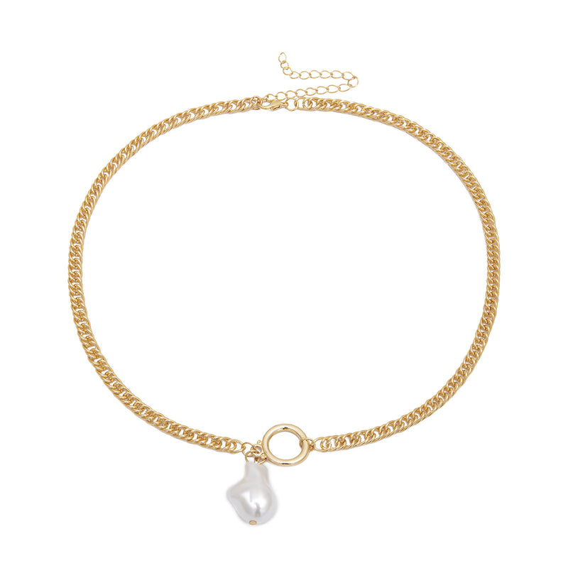 Vintage Shaped Pearl Pendant Necklace