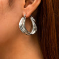 Punk Cold Wind Twisted Ring Geometric Earrings