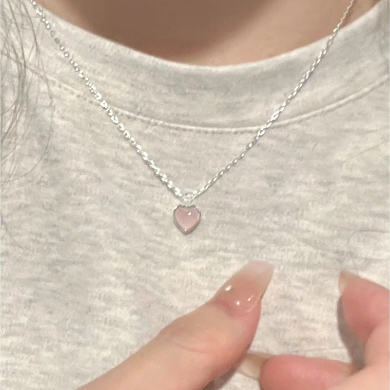 Korean Version Of Light Luxury Niche Design Sense Heart-shaped Collarbone Chain