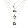 European and American exaggerated vintage alloy necklace Bohemian moon elephant pendant multi-layer choke sweater chain