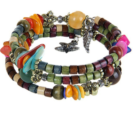 Vintage Buddhist Beads Wooden Bracelet