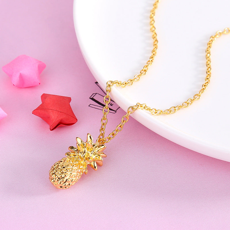 Pineapple Pendant Chain Necklace