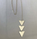 European and American fashion accessories Long chain metal smooth triangle piece pendant necklace Simple jewelry wholesale