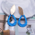 Irregular stitching geometric earrings