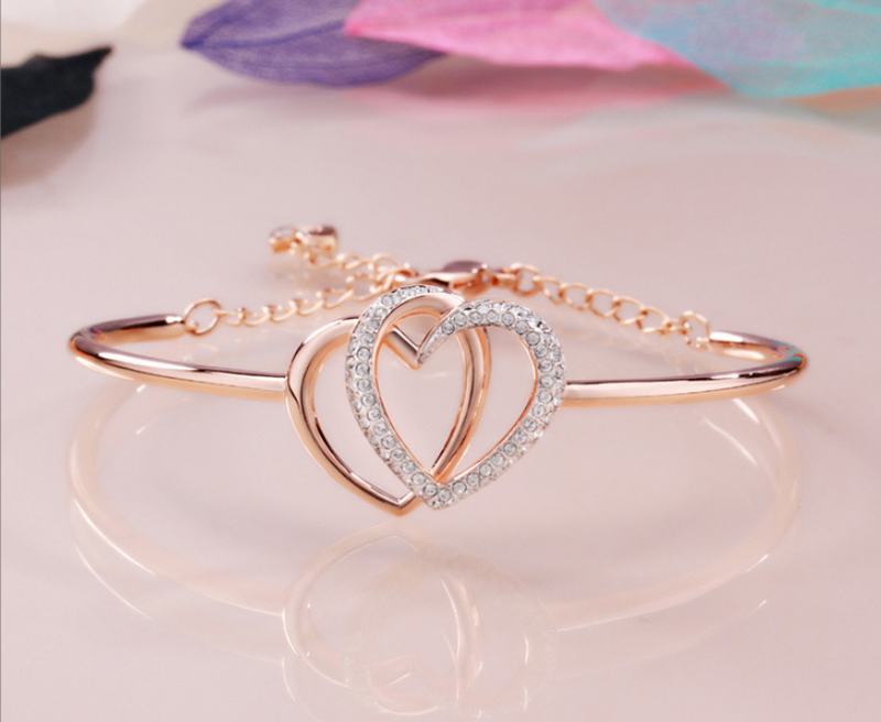 Double heart bracelet