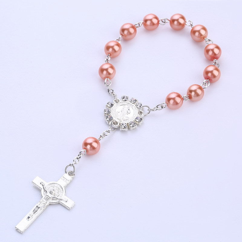 Cross Pendant Rosary Bracelet