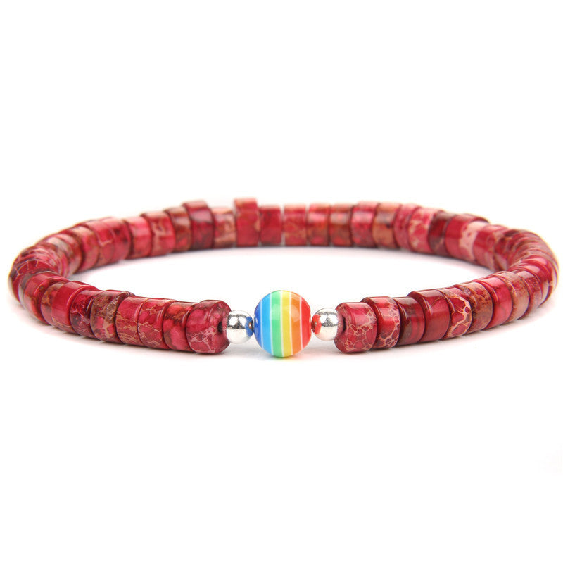 Men's Natural Imperial Stone Spacer Bracelet
