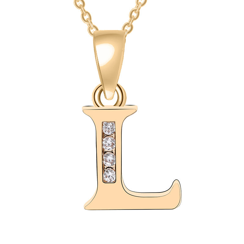 Europe and the United States 26 English alphabet fashion high-grade diamond necklace accessories