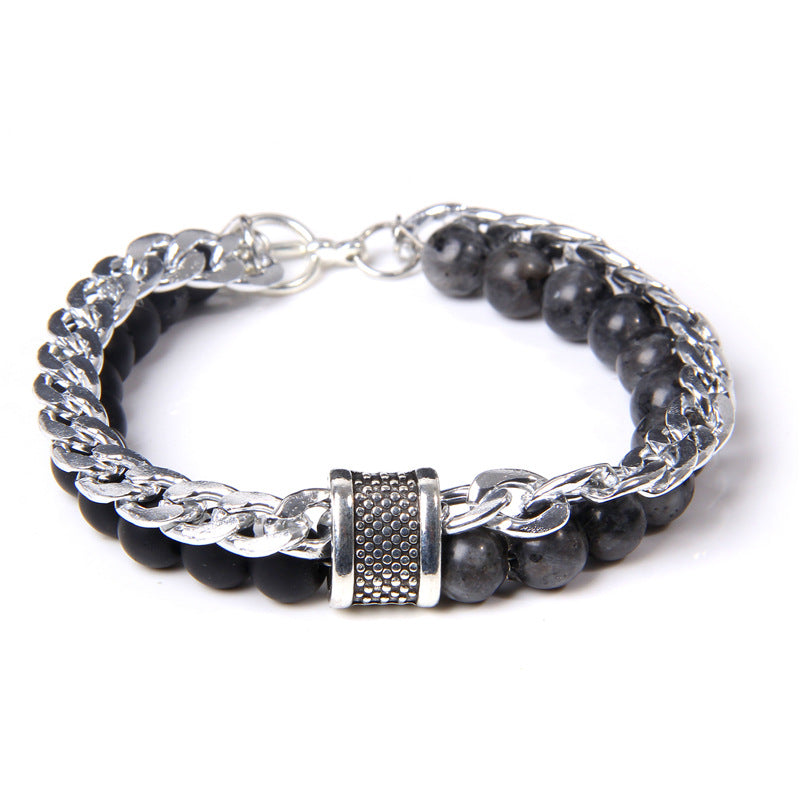 Men's chain alabaster bracelet