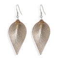 Leaf-shaped leather earrings