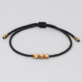 Irregular Black Rope Copper Beads Bracelet