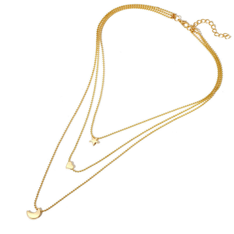 Gold pendant clavicle chain