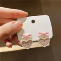 Temperament Niche Peach Heart Earrings Japanese And Korean Style