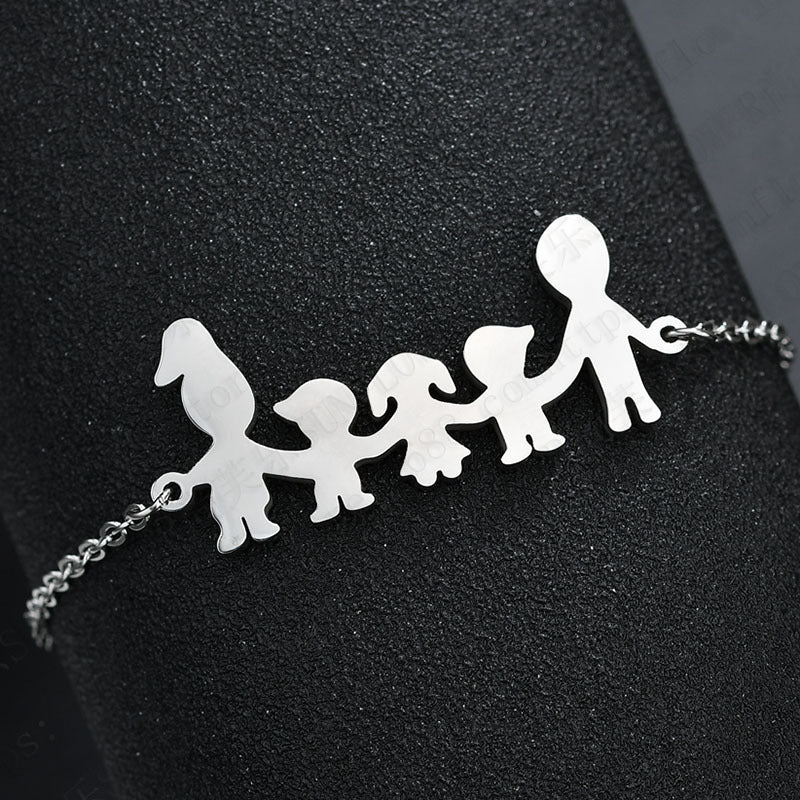 A Family Of Five Stainless Steel Women's Bracelet