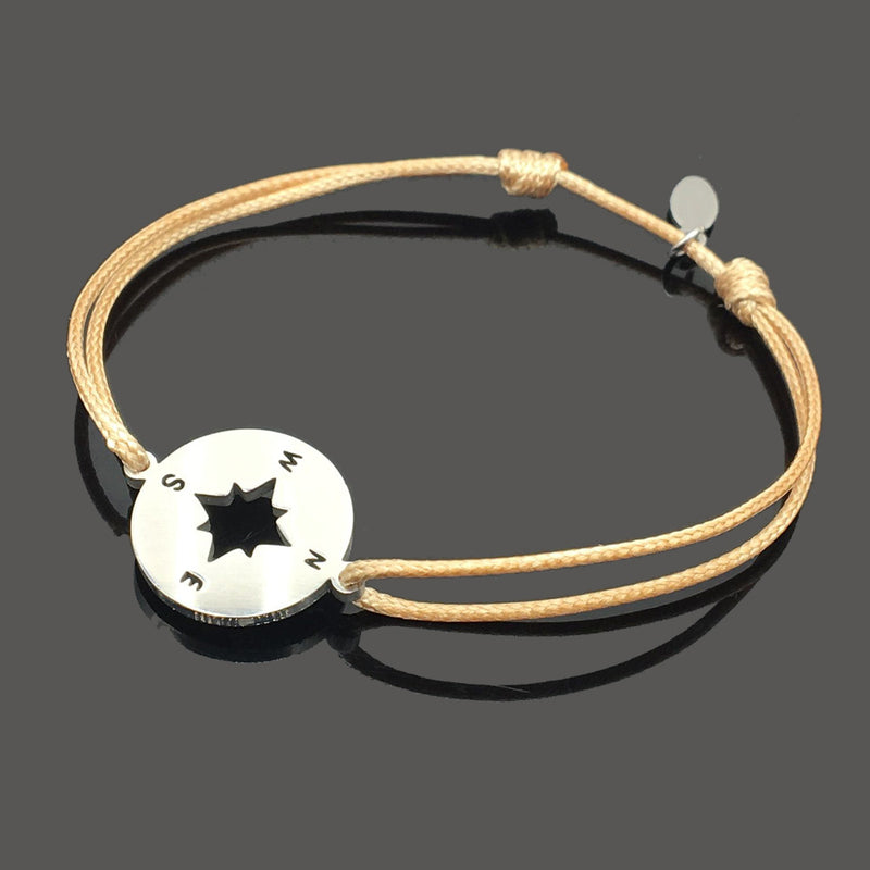 Compass Stainless Steel Charm Wish Bracelet