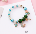 Star bracelet, moon, moon, glass beads, crystal beaded jewelry