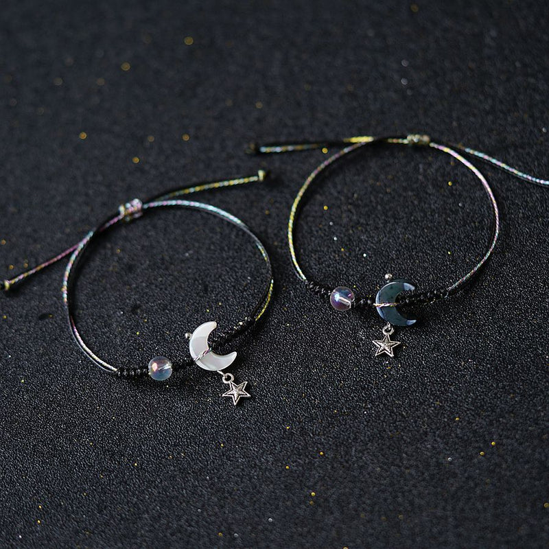 Niche Design Hand-woven Moon Couple Bracelet
