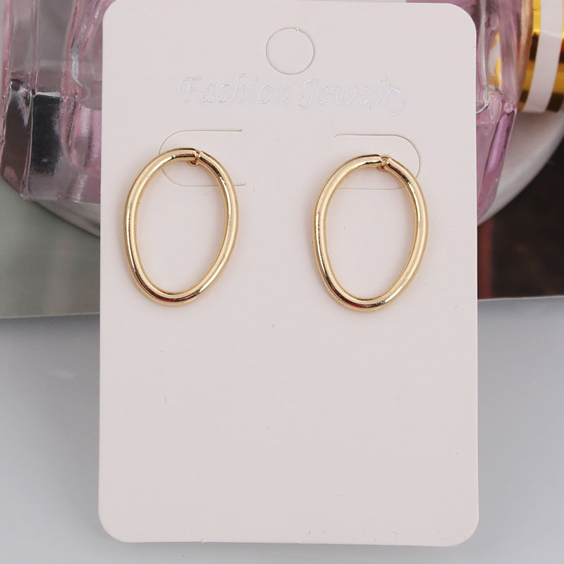 Simple And Fashionable Love Heart-shaped Pure Metal Earrings