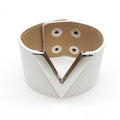 PU leather V-shaped personality women's wide bracelet