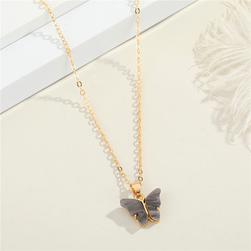 Butterfly Resin Necklace New Fashion Clavicle Chain Women