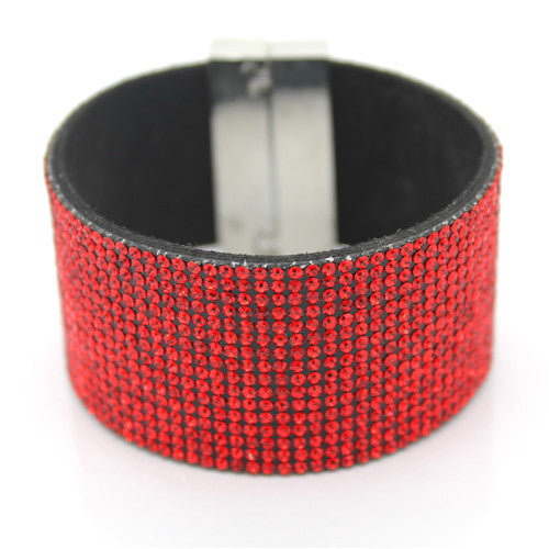 Magnet Buckle Hot Diamond Bracelet Leather Multicolor Optional