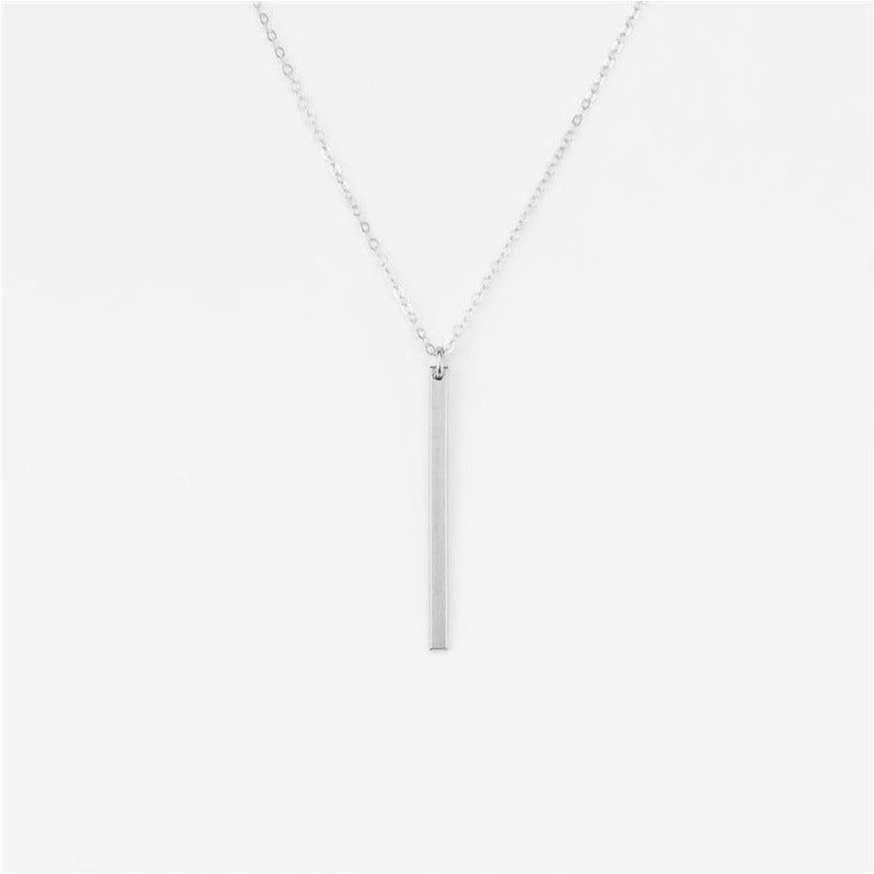 One word pendant simple stick necklace ，