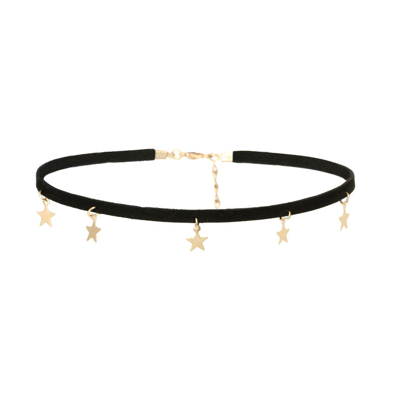 Star Pendant Necklaces Collar Black Velvet Charm Chokers