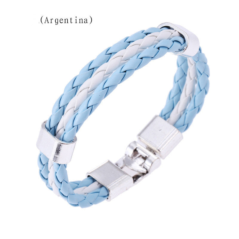 Flag Color Leather Bracelet PU Leather Bracelet