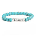 Volcanic stone believe letter bracelet bracelet