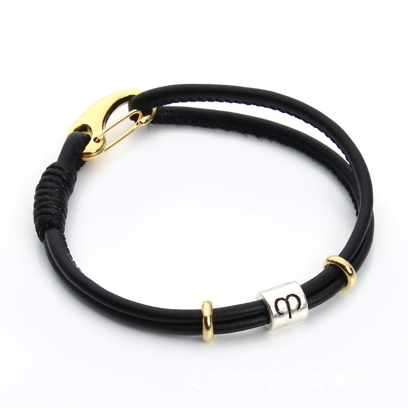 Constellation sheepskin rope bracelet
