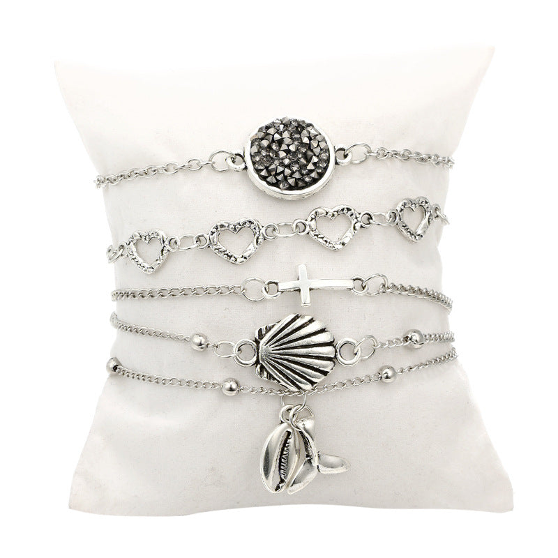 Multi-layer Fishtail & Shell Bracelet