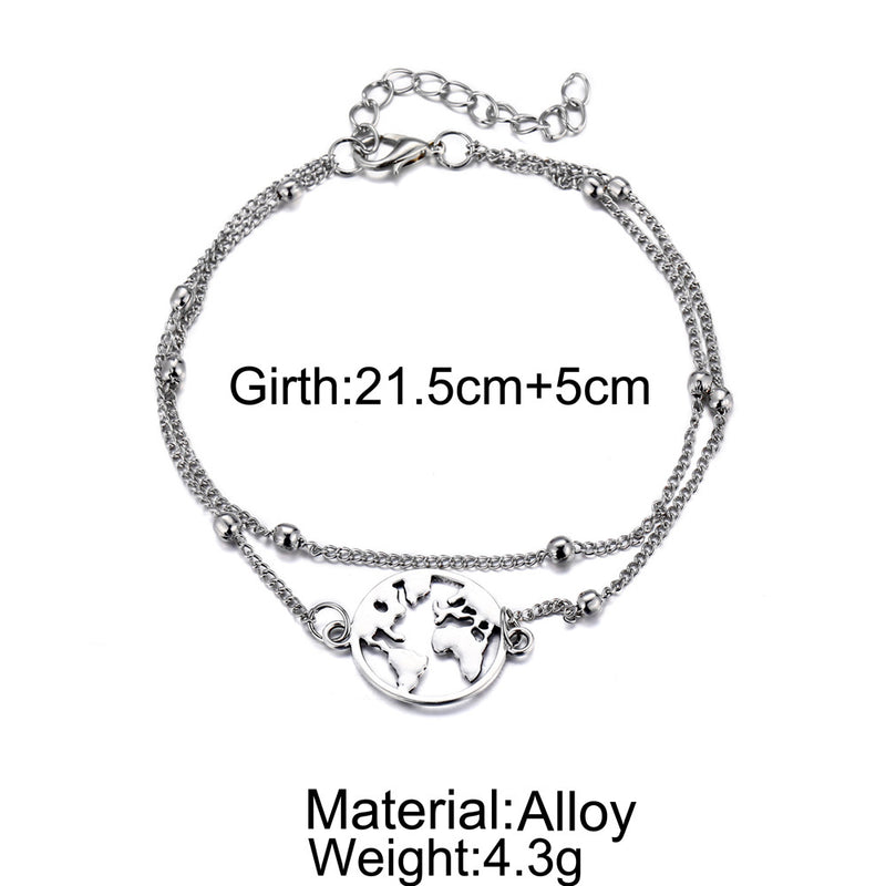 hree-piece anklet map love eight ladies anklet