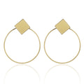 Geometric metal round earrings