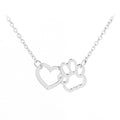 European And American Fashion Love Dog Paw Stitching Pendant Necklace