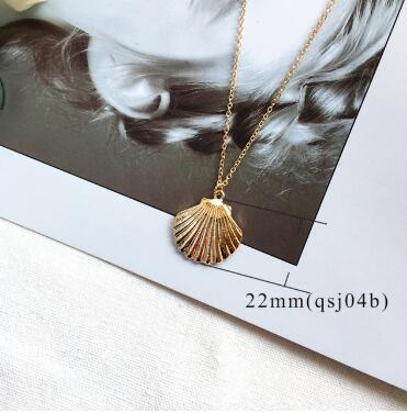 New fashion gold alloy necklace female models conch chain pendant necklace summer jewelry starfish necklace