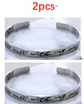 Mantra Bracelet with Quotes Stainless Steel Cuff Inspirational Jewelry Graduation Gift