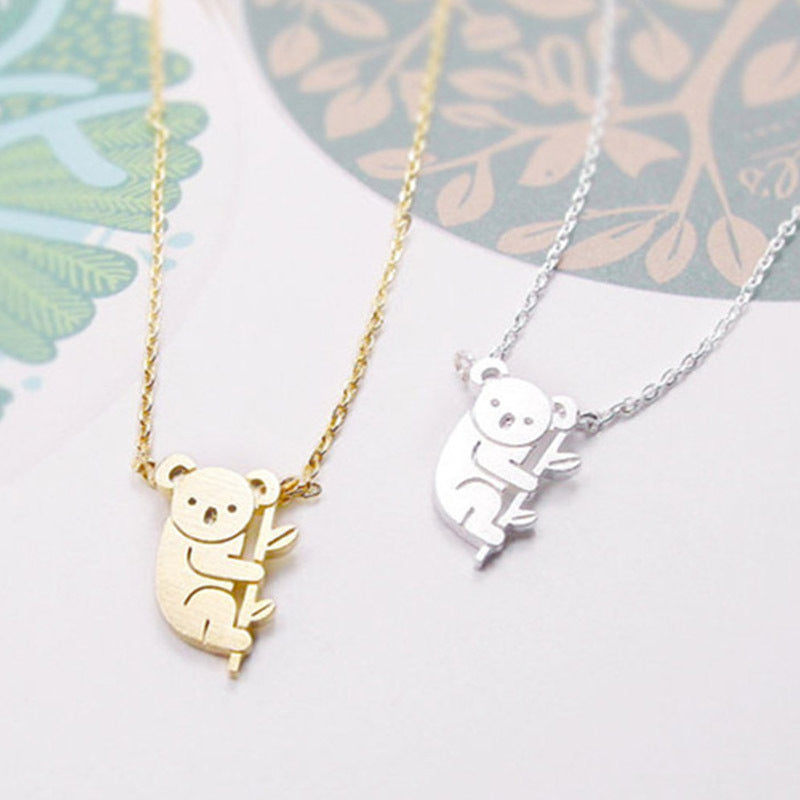 1pc Gold Silver Koala Necklace