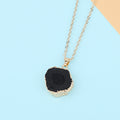 Irregular Sunflower Pendant Necklace Imitation Natural Stone