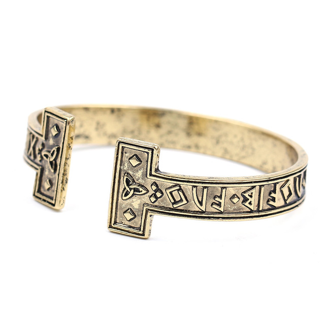 Ancient gold text bracelet