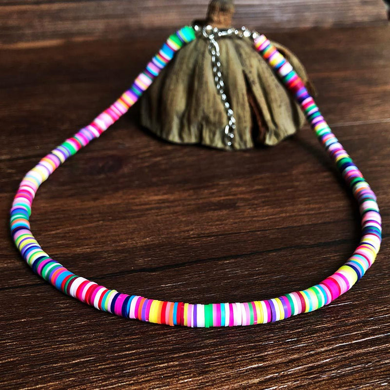 6MM mixed color soft clay necklace clavicle chain