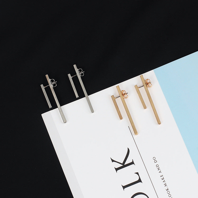 Minimalism Gold Silver Punk Simple Bar Earrings For Women Geometry Ear Earrings Fine Jewelry