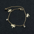 Butterfly leaf shell drill anklet