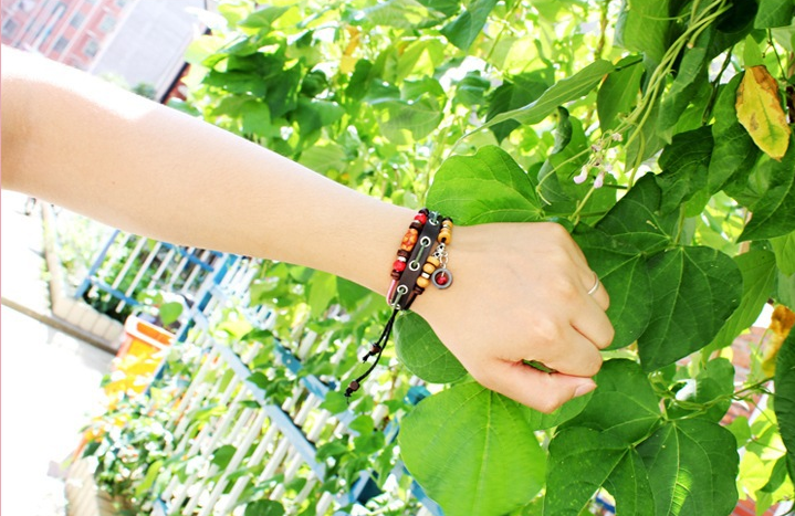 Leather Bracelet Jiangshan Little Redwood Beaded Beaded Jewelry Fashion Jewelry