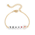 Ins Style Metal Chain Letter Necklace Women