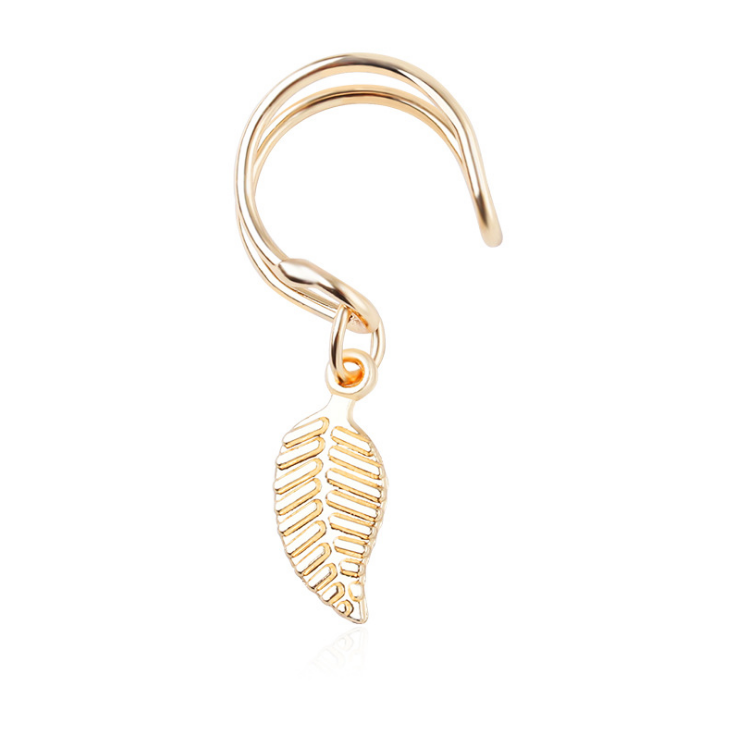 Metal leaf leaf u-shaped ear clip