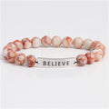 Volcanic stone believe letter bracelet bracelet